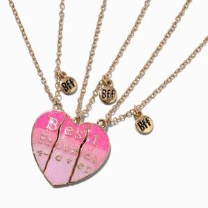 Claire's Best Friends Pink Ombré Heart Pendant Necklaces - 3 Pack